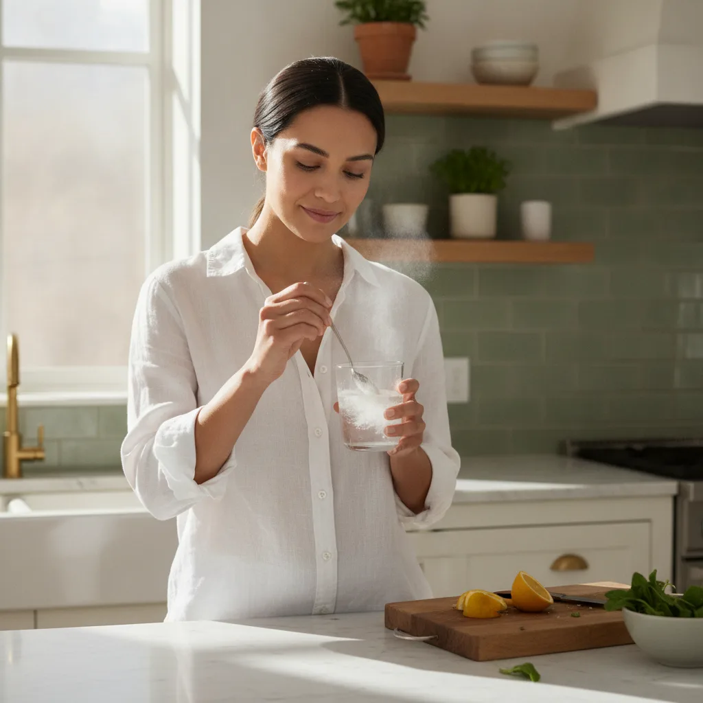 Woman enjoying morning ritual